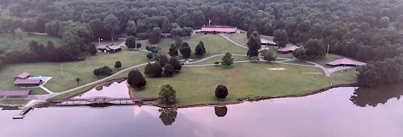 Aerial view of camp discovery